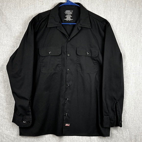 Dickies Mens Temp Control Cooling Collared Button Down Shirt Sz L Cotton Blend - Picture 1 of 11